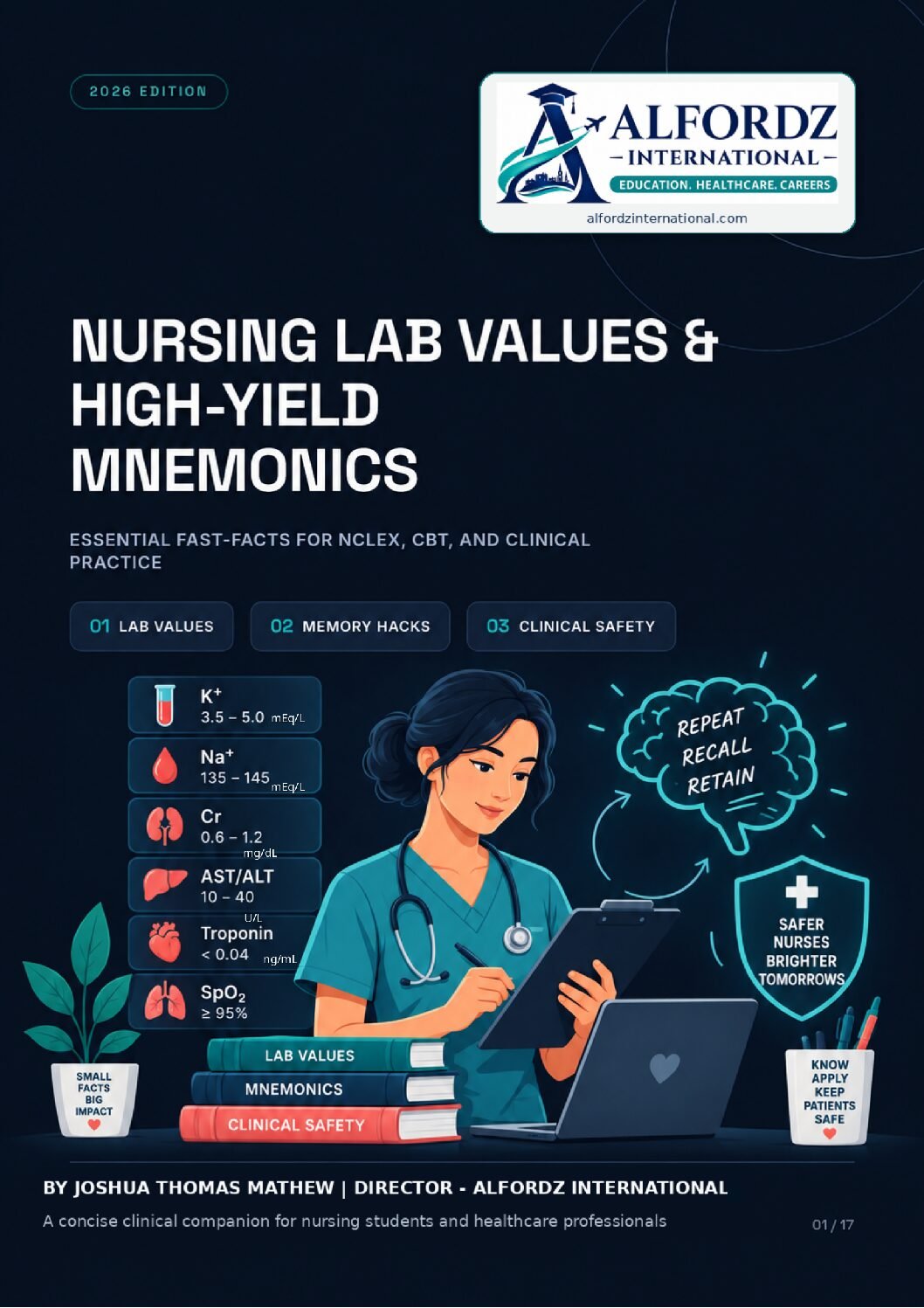 Cover of the Alfordz Nursing Lab Values and High-Yield Mnemonics guide
